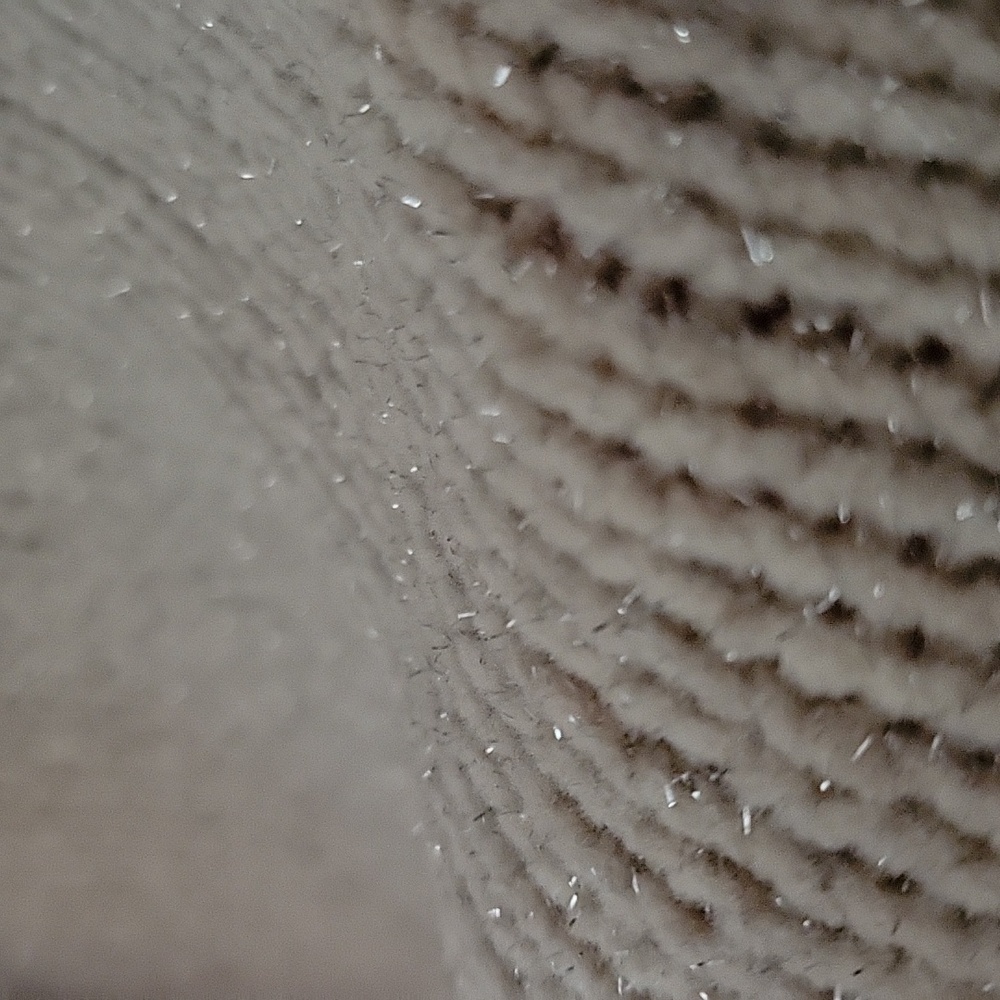 H&M Cream Chunky Knit Balloon Sleeves Silver Lurex Metalic Shimmer Fuzzy Sweater - Picture 16 of 16